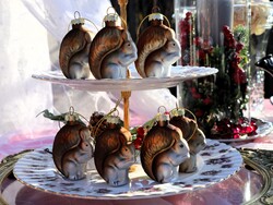 Kézműves mókus karácsonyfadísz