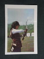 Kártyanaptár,Szovjetunió,sport íjász, 1977,   (7)