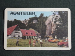 Kártyanaptár,Borsod Tourist Miskolc, Aggtelek barlang szálló,autó, 1977,   (7)