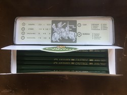 MOST OLCSÓBB !!! NOS !!! ÚJ !!! 12db Faber Castell 9101 Kemény Másoló Ceruza Eredeti Fém Doboz !!!