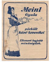 Reklám, számolócédula: Meinl kávé.