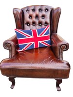 Eredeti Angol chesterfield füles bőr fotel B004