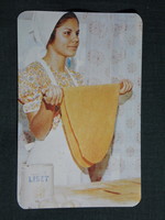 Kártyanaptár,Csépa kézigyártású tésztagyár,női modell, 1977,   (7)
