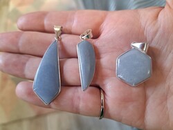 Perui angelit drágaköves ezüst medál darabáron, többféle