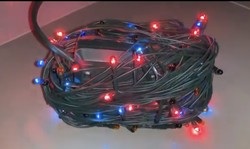 Retro négy színű német fényfüzér, 140 led, videóval a működéséről, piros, kék, sárga, zöld
