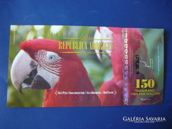 REPÚBLICA ABORIGEN 150 THOUSAND PIRA PIRE DOLLARS 2014 ! PAPAGÁJ! PATAGÓNIA! UNC! RITKA FANTÁZIPÉNZ!