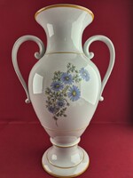Hollóházi virág mintás serleg váza