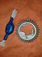 Karácsonyfadísz - téli táj műanyag