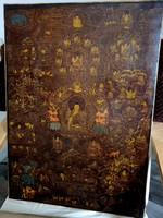 Tibeti vagy nepáli olaj vászon festmény (Buddha élete)