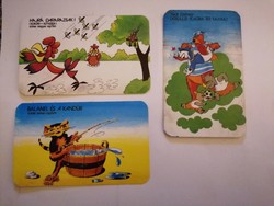 Kártyanaptár 3 db - 1984 - Megyei Moziüzemi Vállalat (pl. Kukori és Kotkoda)