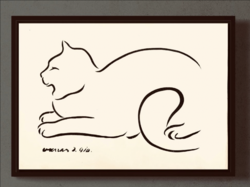 Vaszary János Cica Macska litográfia cinkográfia