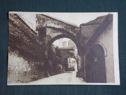 Képeslap,Románia,Nagyszeben,Sibiu,utca az óvárosban látkép,részlet,1950-