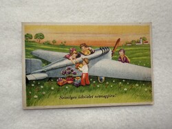 Antik, régi grafikus képeslap                -17.