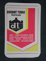 Kártyanaptár,Szlovákia,Bratislava,Pozsony,Drobný tovar áruház,üzlet,papír,sport,1982,   (7)