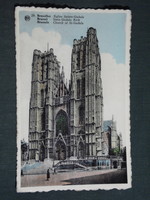 Képeslap,Belgium,Brüsszel,Szent Mihály és Szent Gudula-székesegyház,1950-
