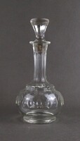 Hollóházi Old Tall Stoppered Cut Glass Bottle