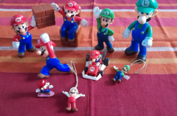 Régi Super Mario és Luigi figura 9 db