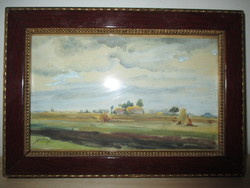 Szalay Jenő akvarell, Alföld