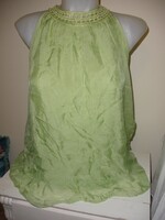 Selyem tartalmú blúz, zöld