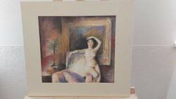 (K) Gábor Tóth nude in interior pastel painting