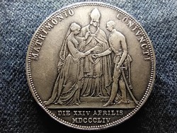 Ausztria Ferenc József és Sissy házassági évforduló .900 ezüst 2 Gulden 1854 A