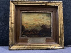 LIGETI ANTAL OLAJ VÁSZON FESTMÉNY KARTONRA KASÍROZVA! 23.5X21.5cm !!!