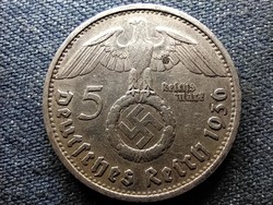 Németország Horogkeresztes .900 ezüst 5 birodalmi márka 1936 D