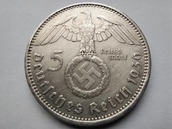 Németország Horogkeresztes .900 ezüst 5 birodalmi márka 1936 A