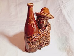 Kerámia palack karafé szobor kancsó Wałbrzych Lengyelország 1950- retro 1l karaff