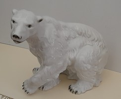 HIBÁTLAN, NAGY MÉRETŰ! Jiri Bradaček Royal Dux porcelán jegesmedve