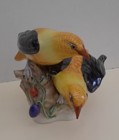 GYŰJTEMÉNYBE! Legnagyobb, antik legszebb festésű Herendi porcelán sárgarigó pár figura