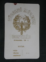 Kártyanaptár, Tűzoltó múzeum Bonyhád, 1986,   (7)