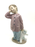 Lladro Nao álmos kisfiú játékmacival 18cm Sleepy Head