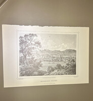 Máramarossziget, Erdély - Hunfalvy - Rohbock acélmetszet, reprint