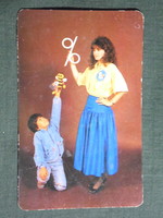 Kártyanaptár,Takarékszövetkezet ,gyerek,női modell, 1990,   (7)