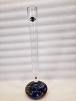 Retro cseh Bohemia Crystal "egyszálvirág" művészi üveg váza