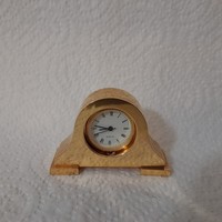 Miniatűr réz kandalló óra.