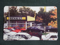 Kártyanaptár,Renault autószalon Salgótarján,Csomiép építőipari vállalat Hódmezővásárhely 1992,   (7)
