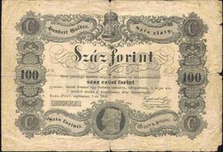 100 száz forint 1848 eredeti tartás. 1.
