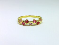 Rózsaszín-pink köves arany gyűrű (ZAL-Au129561)