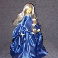 "Angyal kék ruhában ". Régi,Viasz. Karácsonyfa csúcsdísz.