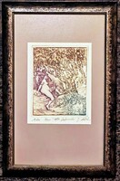 Kolozsvári Grandpierre Miklós Rába lánya 12/15 színezett rézkarc, igazi ritkaság