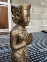 Keleti nagy méretű 60 cm  trópusi fa szobor talán Buddha