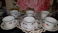Virágos , szép - megőrzött  állapotu antik zsolnay manófüles -  kávéskészlet- 1920- 30-as évek ----