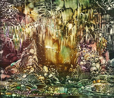 Máriási Masznyik Iván festőművész (1928-1997) – Őserdei sziklák c. festménye