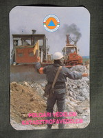 Kártyanaptár,Polgári védelem,katasztrófa elhárítás,gyakorlat,Pécs,traktor,dózer, 1993,   (7)