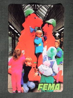 Kártyanaptár, FEMA bevásárlóközpont áruház, Pécs, dinoszaurusz,gyerek modell, 1993,   (7)