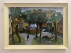 Kovács Sándor (1914-) EREDETI “Budaörs” c. olajfestménye
