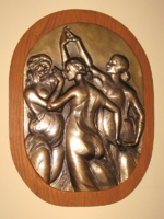 CSODÁLATOS PÁLFFY KATALIN  /1949 -  /  BRONZ RELIEF : A TAVASZ ÉBREDÉSE / PRIMAVERA/