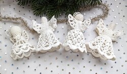 Horgolt angyalka karácsonyfa díszek 8-9cm ár/db
